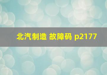 北汽制造 故障码 p2177